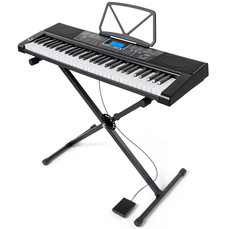 MUSTAR Portable 61 Key Electric Light Up Keyboard Pedal,Stand,Headset,Microphone image 1