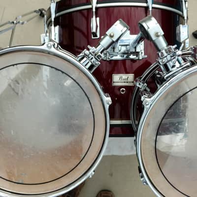 Pearl Professional 7 Piece DX Series Drum Kit with Snare Drum 1985 Wine Red image 12