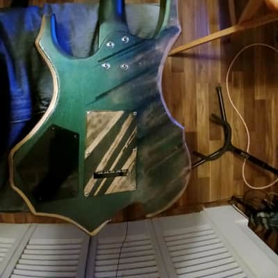 Glarry FLAME GUITAR 2025 - Deep green with shift purple metal flake image 5