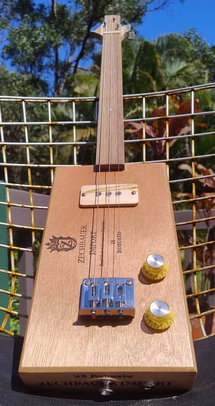 3-string fretless cigar box guitar image 1