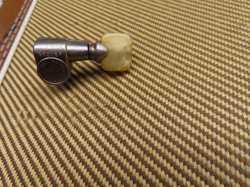 GROVER 1950's PAT PEND TUNER NICKEL IVORY TIP FLAT BACK FUTURA VINTAGE ORIGINAL USA BASS SIDE #3 image 1