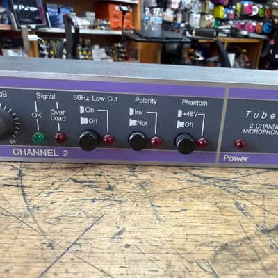 Used Aphex Tubessence Model 107 2-Channel Thermionic Microphone Preamplifier Mic Preamp with Original AC Adaptor image 6