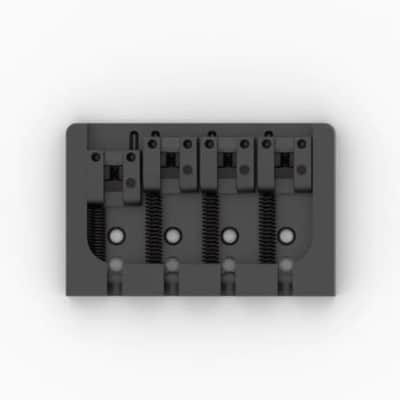 Hipshot A-Style 4-String Brass Bass Bridge for Fender, Black 5A4FM2BB