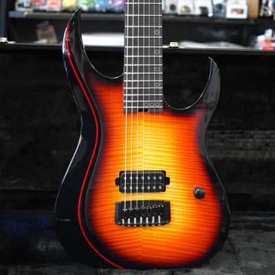Schecter USA CUSTOM SHOP Sunset Extreme-7 3-Tone Sunburst 7-String Electric Guitar w/ Case image 2