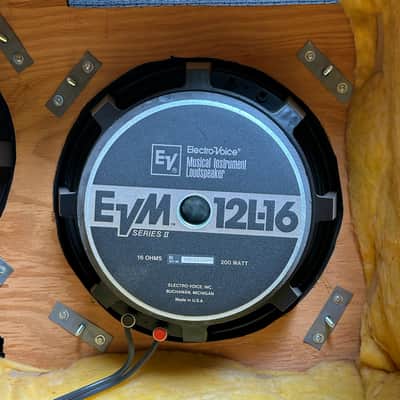 EVM12L-16 pair original cones in Leake Custom 2 x 12 Guitar Cabinet Electro Voice 12L-16 2005 - Black Tolex image 7