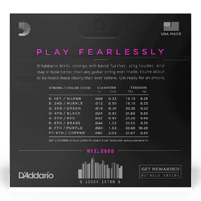D'Addario NYXL0980 Nickel Wound 8-String Electric Guitar Strings Super Light 09-80 image 2