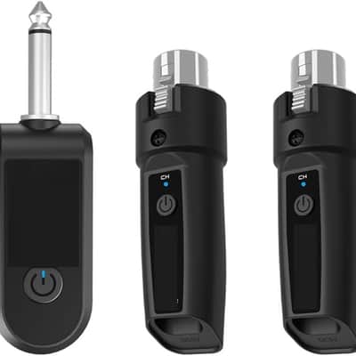 Wireless Microphone Transmitter Receiver 2.4Ghz, XLR Microphone Wireless System, Rechargeable Wireless Mic Adapter for Audio Mixer, Dynamic Mic, Electric Guitar Bass (1 Receive + 2transmit) image 1