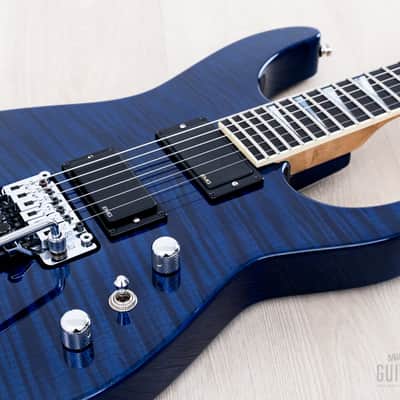 2003 Jackson USA Select Dinky DK1 Trans Blue Flame Top w/ EMG, Floyd Rose & Case image 6
