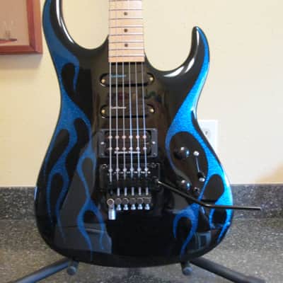 KRAMER Servant 1980's Blk w/Blue Flames image 1