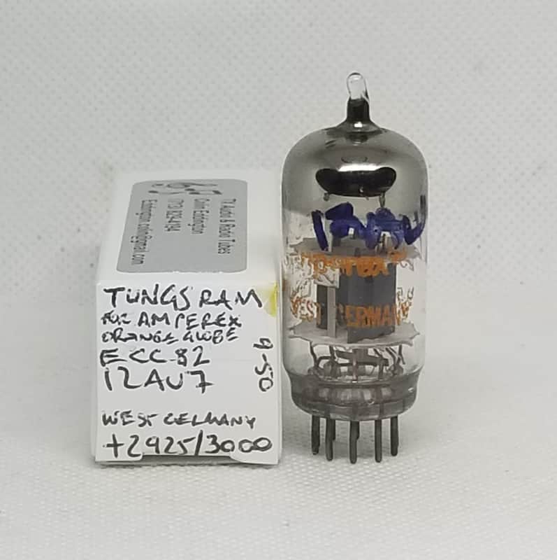 Tungsram Made For Amperex Orange Globe 12AU7 Gray Plate Well Balanced (2.5%) Single NOS 12AU7A ECC82 image 1
