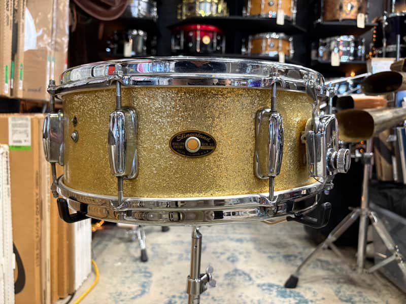 Slingerland 5.5x14" Artist Solid Maple Snare Drum 1960s - Gold Sparkle image 1