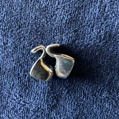 Slingerland Radio King Rim Clips (2) Nickel on Brass for Single Flange Rims on Snare Drum, Tom - EXCELLENT! image 6