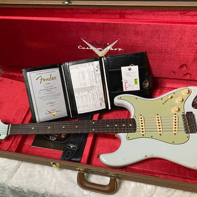 NEW! Fender Limited Edition Custom Shop 1960 Stratocaster Relic - Aged Sonic Blue - Matching Peg Head - 7.8lbs - Authorized Dealer - G07113 image 12