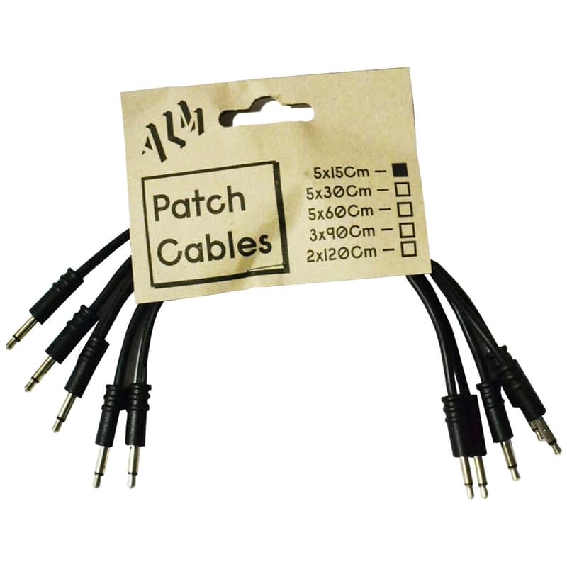 ALM Busy Circuits ALM-PC001x15 Eurorack Patch Cables (5 x 15cm) - Black image 1