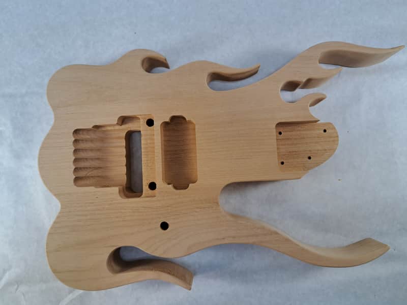 Unfinished Alder Hxx Jem Guitar Body - Flame Fits RG Necks, OFR Floyd Rose J2425 image 1