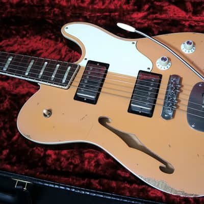2023 Castedosa Guitars Marianna Semi-Hollow Tele in Aged Shell Pink - Carlos Lopez image 10