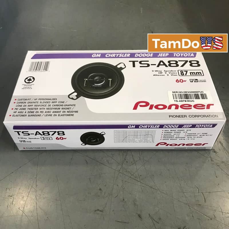 Pioneer TS-A878 2Way 3.5" Car Speakers 60W Max for GM Chrysler Dodge Jeep Toyota image 1