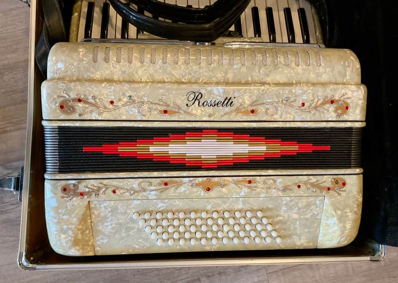 Rossetti Piano Accordion w/ Case & Straps - Pearlescent Finish image 1
