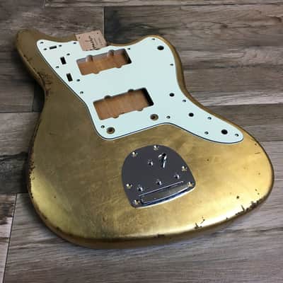 Made to Order - FRANCHIN Neptune guitar body Relic Aged METALLIC LEAF (Gold/Silver/Copper) Basswood Poplar Offset Jazzmaster Style Made in Italy image 2