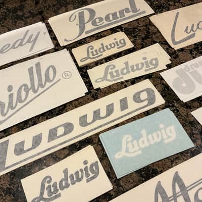 Ludwig, Gretsch, Slingerland, Rogers and more…… Bass Drum Head Decal Lot 303pcs image 5
