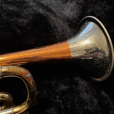 Holton 608 Super Collegiate 1958 - (Courtois-style external top-sprung pistons) Bi-metal bell with red brass stem and nickel flare and yellow brass body with nickel accents image 11