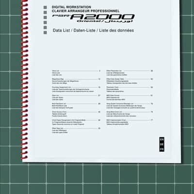 Yamaha PSR-A2000 Oriental — Data List Manual Guide — 77 Pages — USA Made