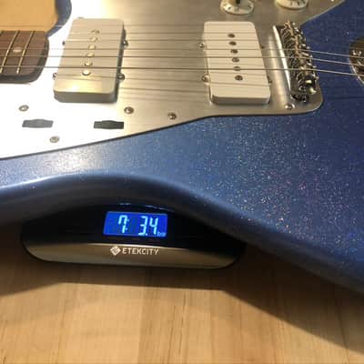 Jazzmaster Guitar 60s Style Handmade Lightweight P90 Custom Lake Placid Blue Rainbow Flake Nitro image 9