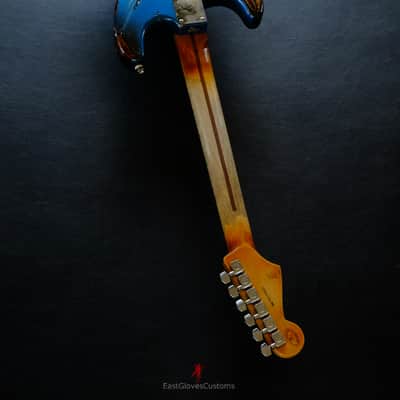 Fender Stratocaster Special Edition HSS Pelham Blue/Sunburst Heavy Aged Relic by East Gloves Customs image 22