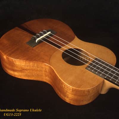 Handmade Soprano Ukulele, Solid Spruce, Hawaiian Koa, Mermaid Inlay, Soft-bag, Bruce Wei UG13-2225 image 2