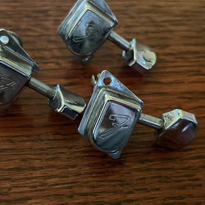 1970s set Fender guitar tuners Stratocaster Telecaster tuning pegs w/ screws and ferrules image 2