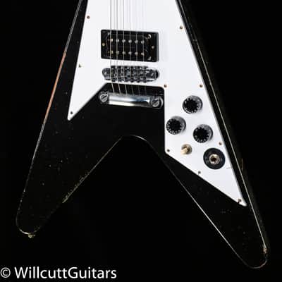 Gibson Custom Shop Kirk Hammett 1979 Flying V Ebony Murphy Lab Replica Aged Chrome Ebony (021) image 1