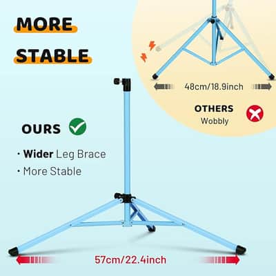 Folding Sheet Music Stand & Desktop Book Stand Lightweight Portable Adjustable with Carrying Bag, Metal Music Stand with Music Sheet Clip Holder Blue CY0204-3 image 2