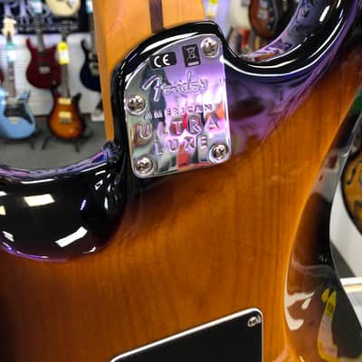 Fender 2021 75th Anniversary American Ultra Luxe Strat, 2 Color Sunburst with Hardshell Case - Pre Owned image 11