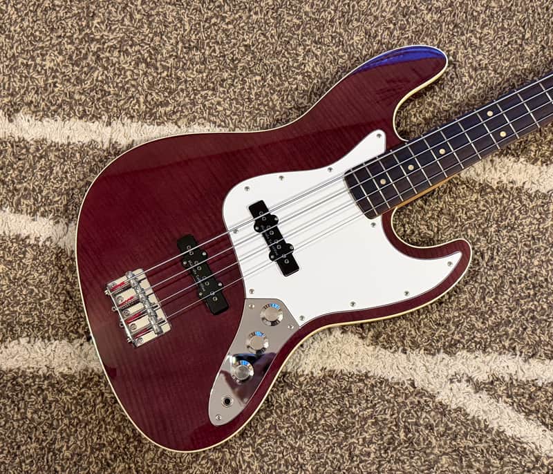 Killer Curly Maple NECK! 2007-2010 Fender AJB-110DMC Aerodyne Jazz Bass Dimarzio Pups Flame Shadow image 1