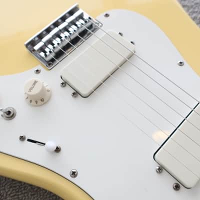 Vintage 1980 Lotus Hondo 2 PU Strat Shape Hardtail Faded Yellow 8.5+ Condition Fender Bullet Clone image 6