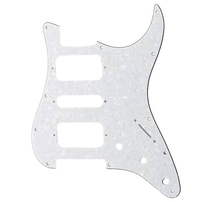 11 Holes Round Corner HSH Strat Pickguard for American/Mexican Fender Standard Stratocaster Electric Guitar, 4Ply White Pearl image 1