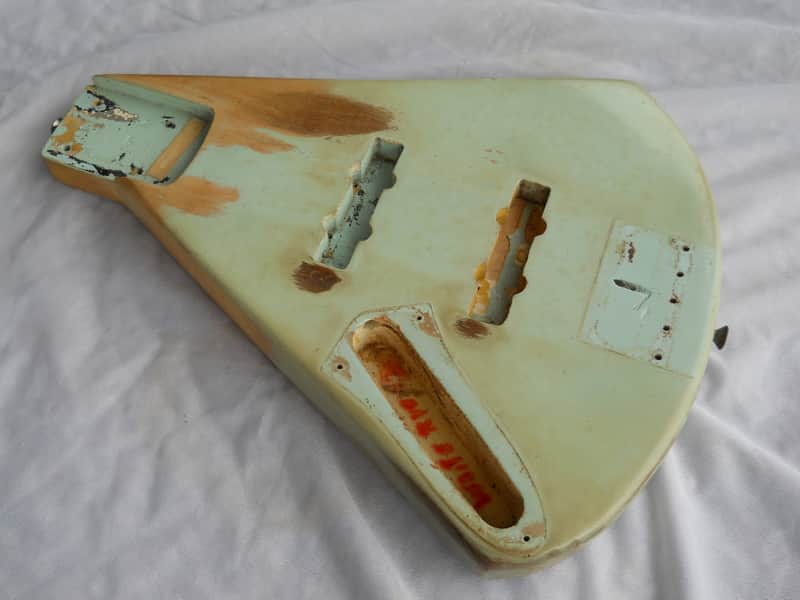 Vintage Lefty 1965 Fender Jazz Bass Body, Pre CBS, Was White, ReShaped, No Route image 1