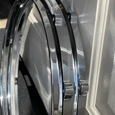 Pair Yamaha 14" 3.0mm Cast Aluminum 10 Hole Die-Cast Snare Drum Batter Hoops Rims Absolute Hybrid Maple 3.0mm AL-DC Hoop image 8