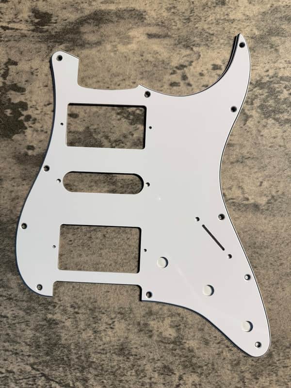BMC Standard Stratocaster® Strat® Pickguard 3 Ply 11 Hole HSH Humbucker Single Humbucker White [L31] image 1