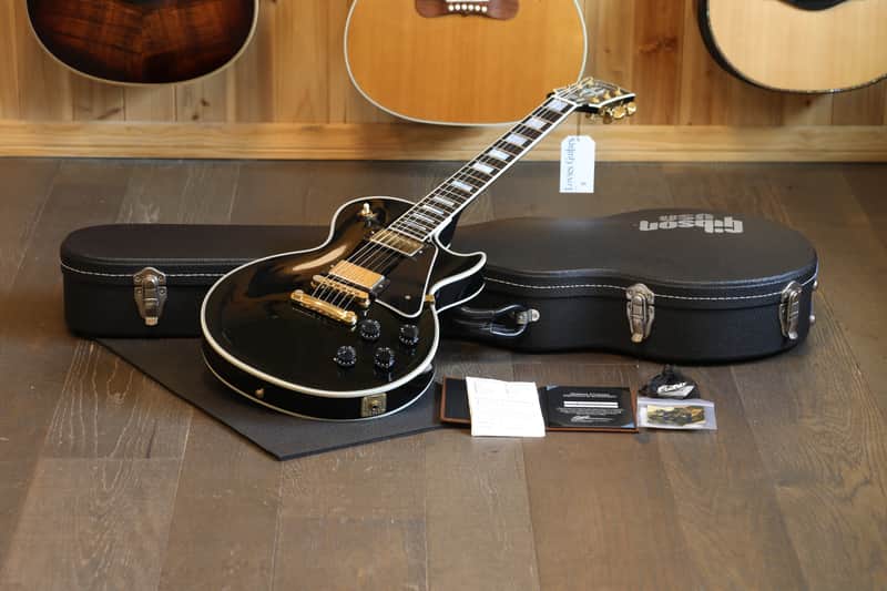 2013 Gibson Les Paul Custom Electric Guitar Black Ebony + COA HSC image 1