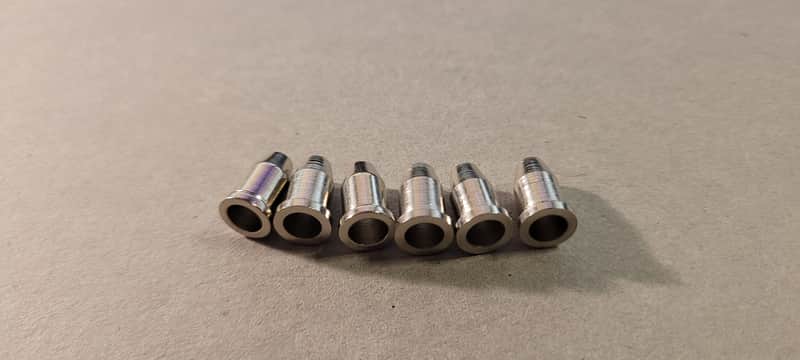 Guitar String Ferrules, Set of 6 Chrome by Budreau Guitars image 1