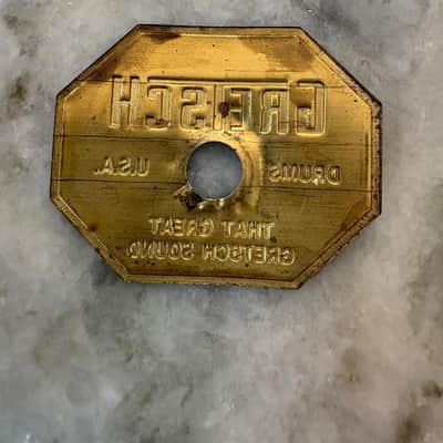 Gretsch Stop Sign Badge 1970's - brass image 2