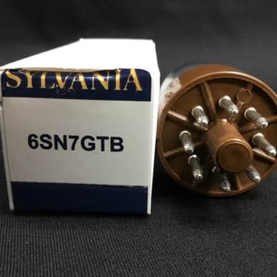 SYLVANIA 6SN7GTB Triangle Plates Brown Base AUDIO VACUUM TUBE Tested 2.1517-D image 3