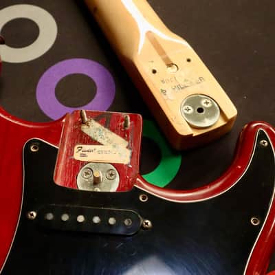 Fender 1979 Hard Tail Stratocaster Electric Guitar, Maple, Transparent Wine Red with Hard Case image 9