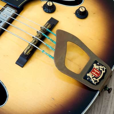 1968 Hagstrom Concord C-2 Deluxe Vintage Hollowbody Bass Guitar Ebony Board & Gold Hardware, Viking image 9
