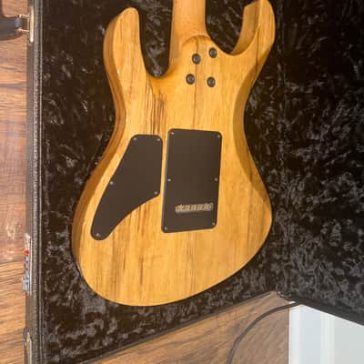 Suhr Custom modern s waterfall burl maple top black limba body image 12