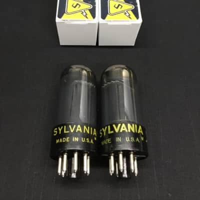 GREAT PAIR SYLVANIA 6V6GT Chrome Top VINTAGE Power VACUUM TUBES Amp C.9417 image 1