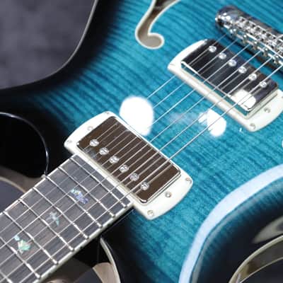 PRS SE Hollowbody II Piezo Peacock Blue Smokeburst Electric Guitar w/Case image 11