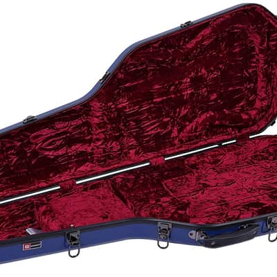 Crossrock Fiberglass Hardshell Backpack Style Navy Blue Electric Guitar Case (CRF1000JMNVBL) image 5