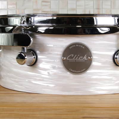 Click Custom 8ply Maple 4x10 Pancake Tom Tom White Ripple image 2